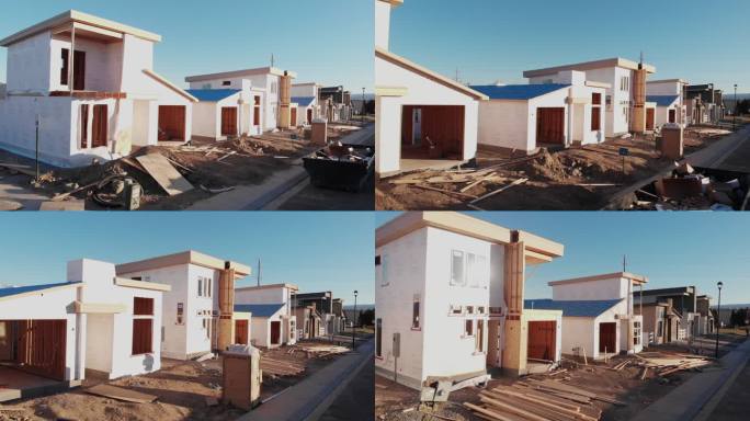 小型住宅的新分区，一些已完工，两个在建