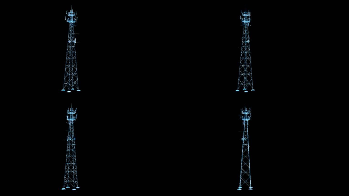 科技全息5G信号塔透明通道素材
