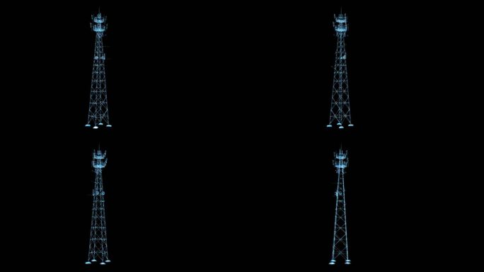 科技全息5G信号塔透明通道素材