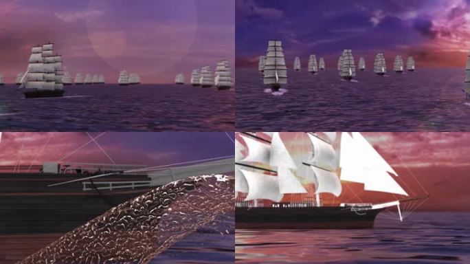 4款夕阳帆船航海视频
