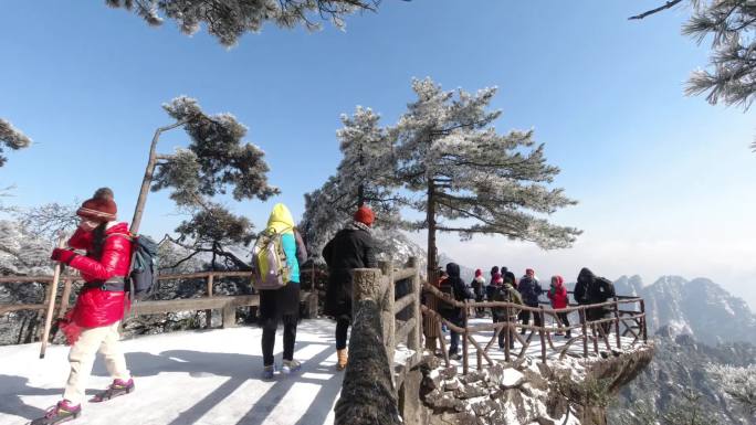 黄山冬季雪景延时摄影