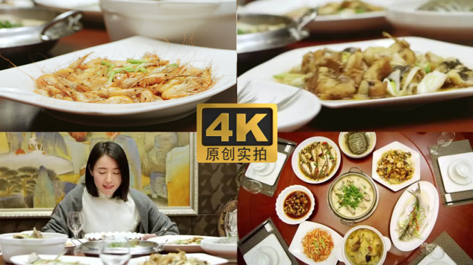 4K-美女品尝江鲜美食