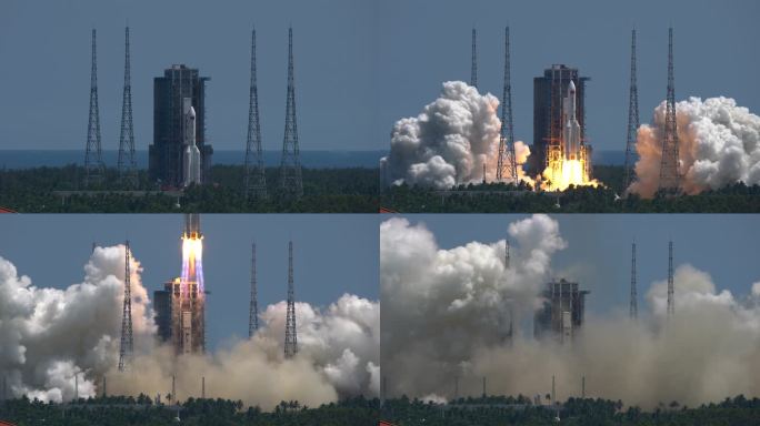 【商用4K】长焦天宫空间站问天实验舱发射