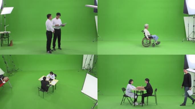 4k50帧商务洽谈展望未来+老人轮椅看病