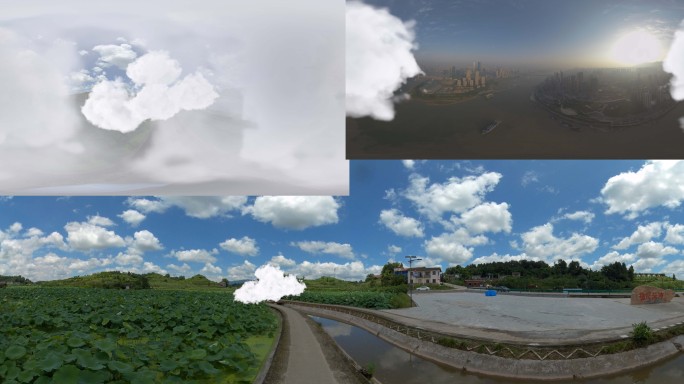 全景VR穿云带通道转场视频