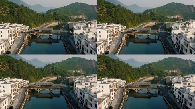 古桥建筑乡村振兴4K航拍