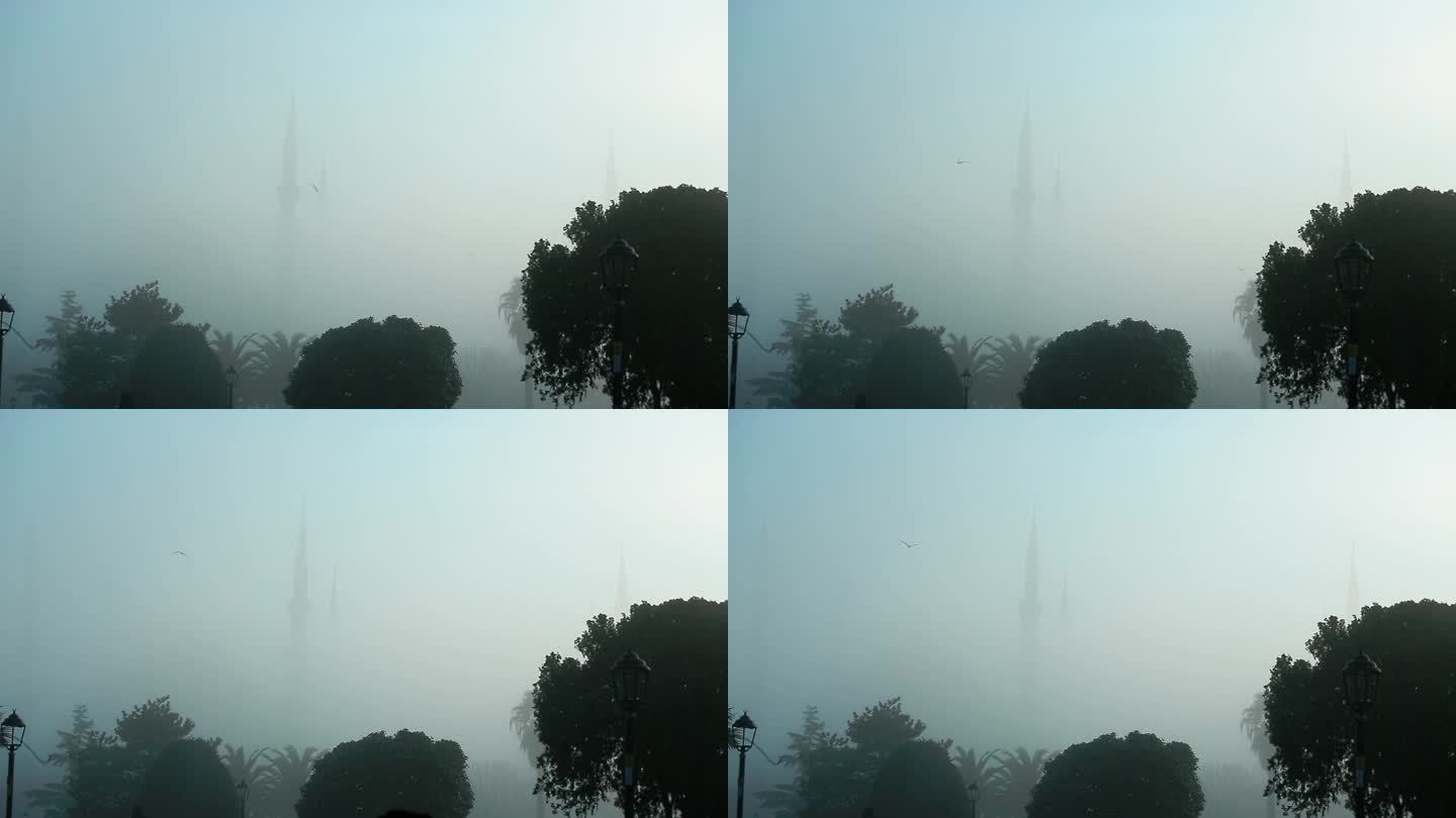 雾气弥漫的清真寺