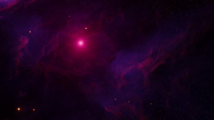 发射紫光的恒星和星云的外层空间