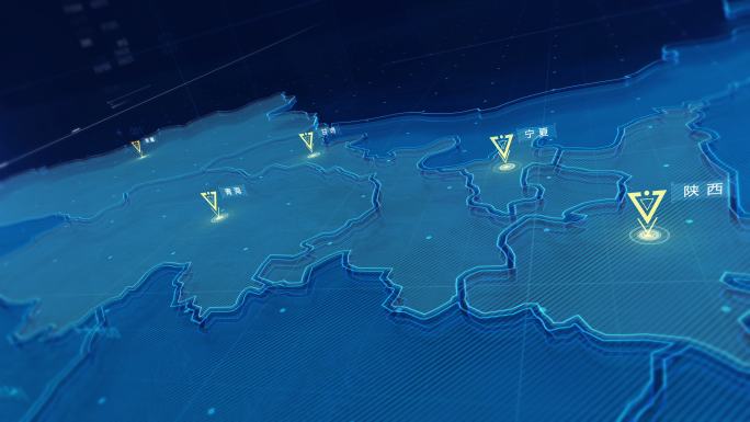 4K中国地图西北区域视频素材