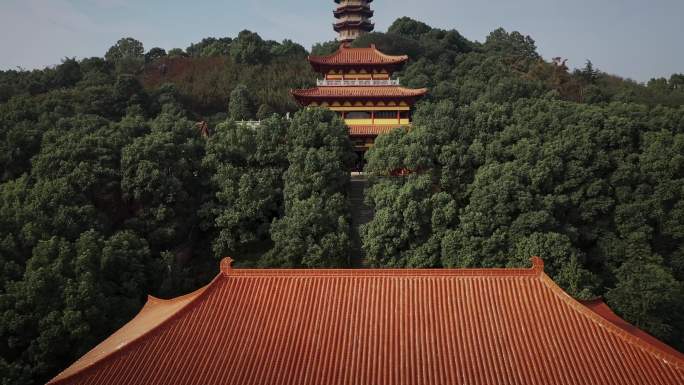 湖南岳阳圣安寺古寺庙历史人文航拍视频