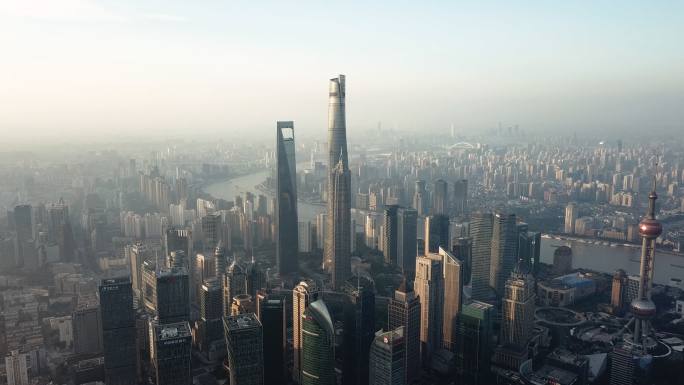 上海天际线鸟瞰图建设梦想之城