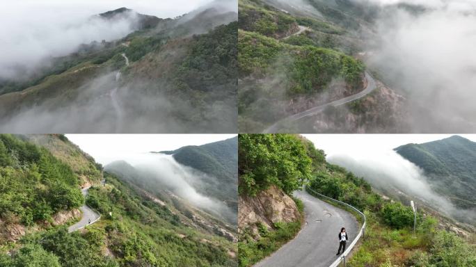 云雾雾气下的公路