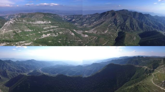 360度高空旋转拍摄大山山村风景