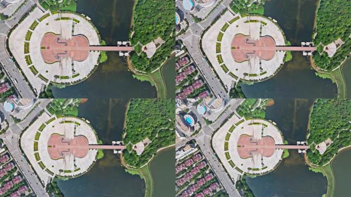 【正版素材】聂耳音乐文化广场航拍0520