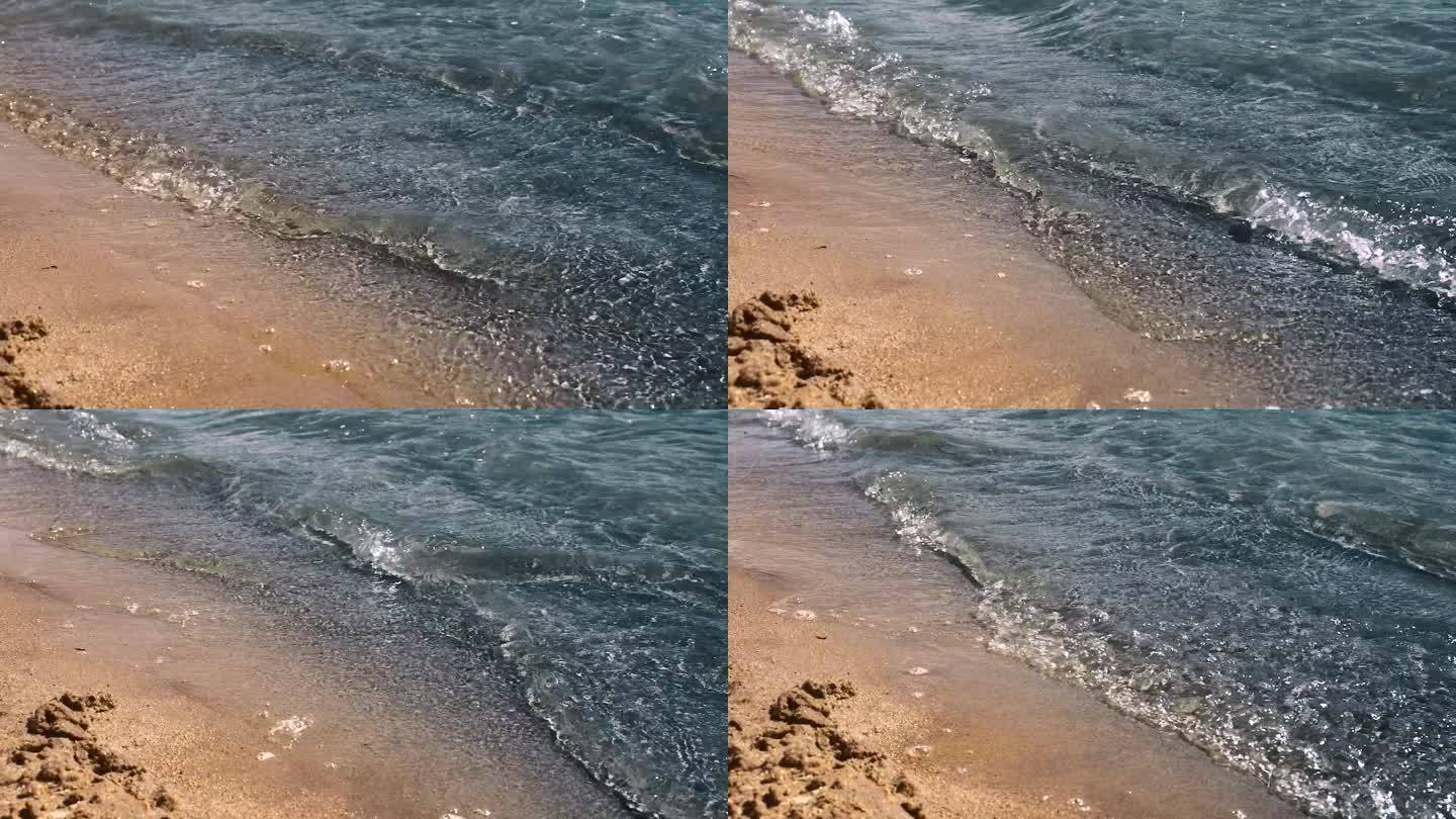 浪花拍打沙滩高速升格