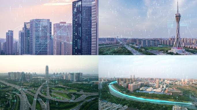 4k智慧郑州城市画面科技感包装