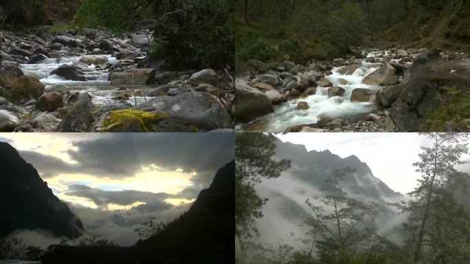 高黎贡山江水云雾