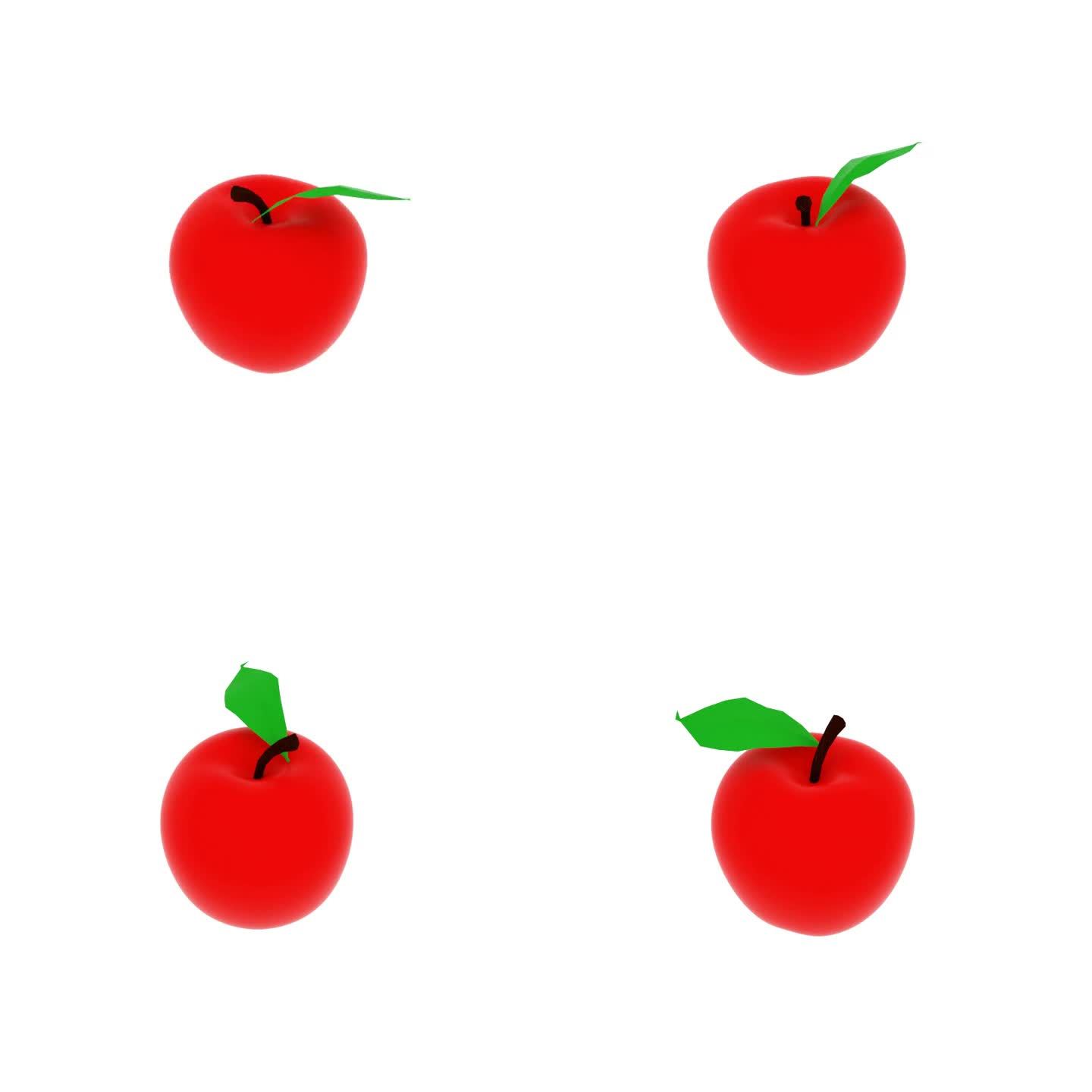 c4d水果红苹果