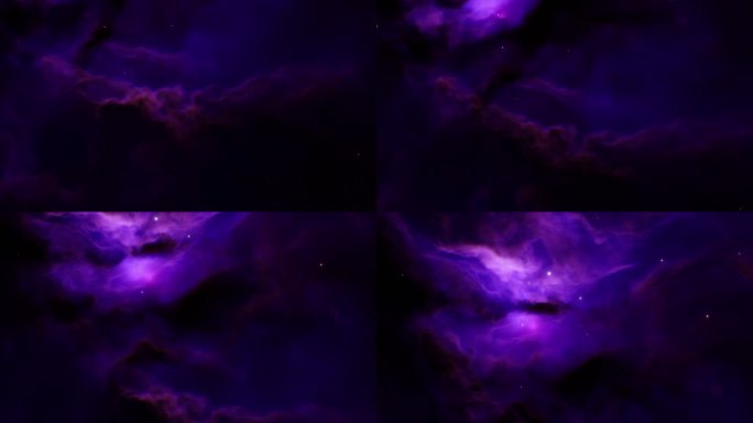 发射紫光的恒星和星云的外层空间