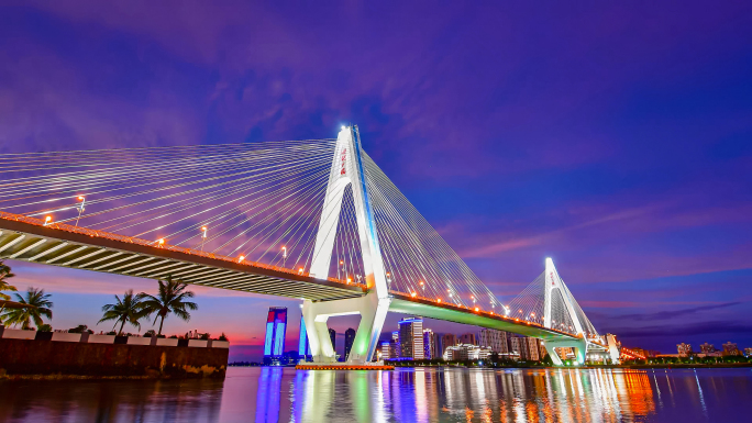 海南海口世纪大桥夜景