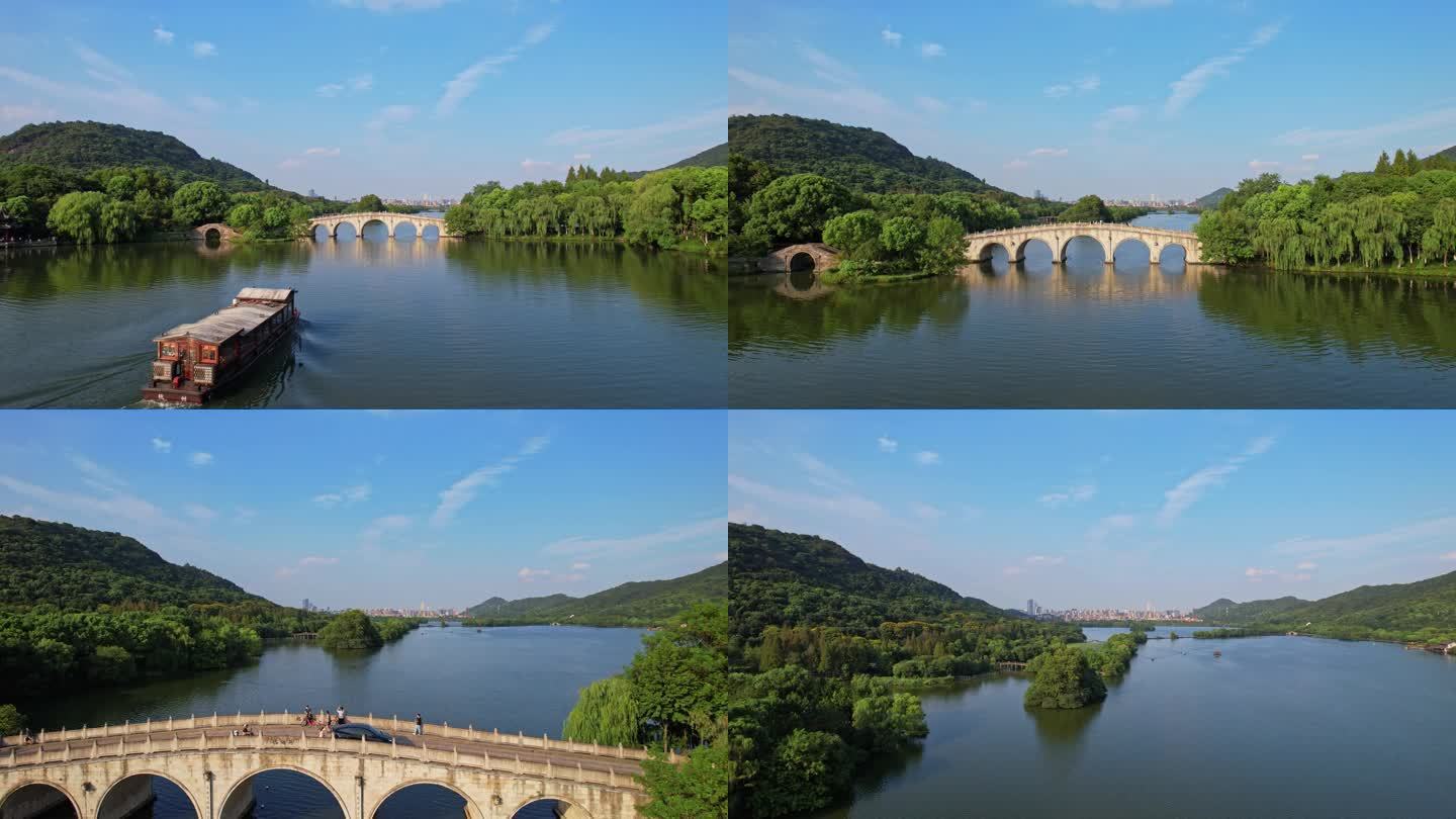 杭州萧山湘湖跨湖桥 航拍