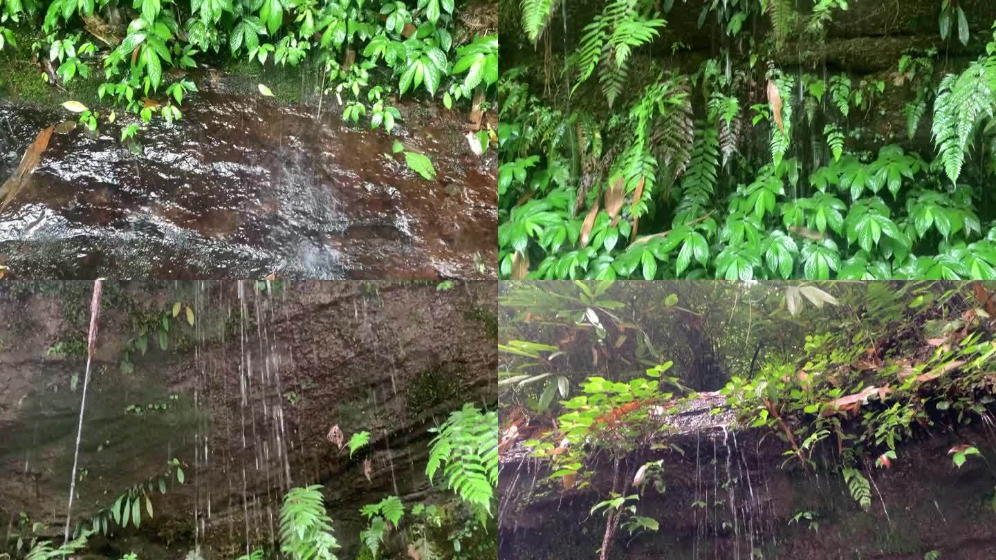 青山绿水岩石瀑布生态高山流水