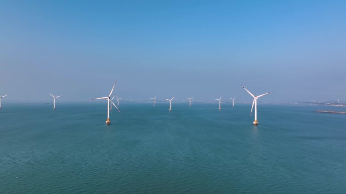 4K 风电 风机 风场 海上新能源 多组