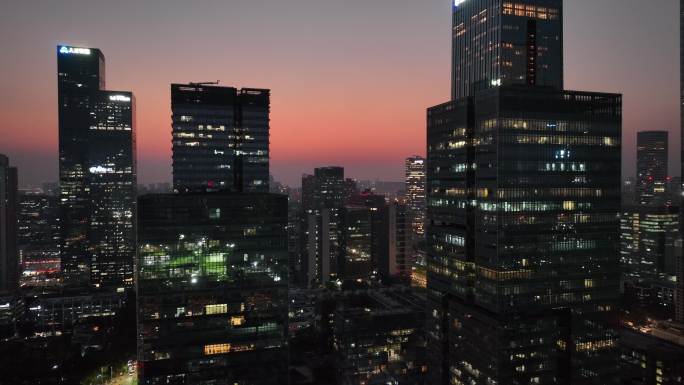 深圳湾科技生态园日落晚霞夜景