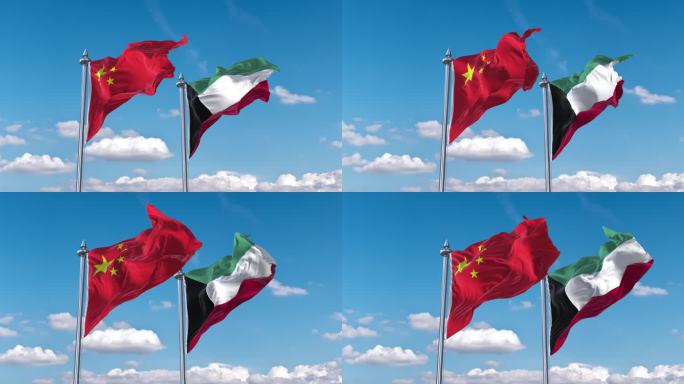 中国- 科威特国旗