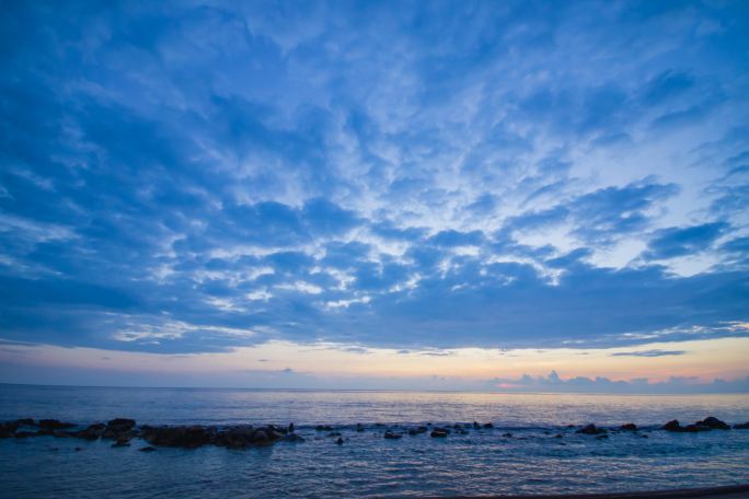 三沙永兴岛海边凌晨到清晨日出延时（4K）