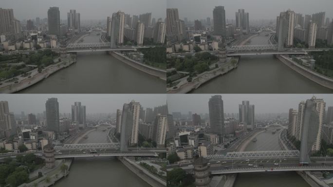 安徽芜湖临江桥 4k航拍 江景短视频