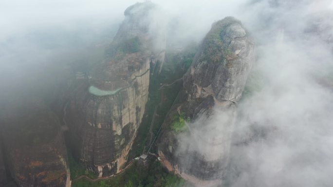 龙川霍山云海航拍