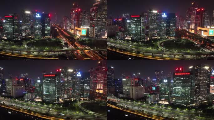 深圳南山区科技创新园夜景航拍