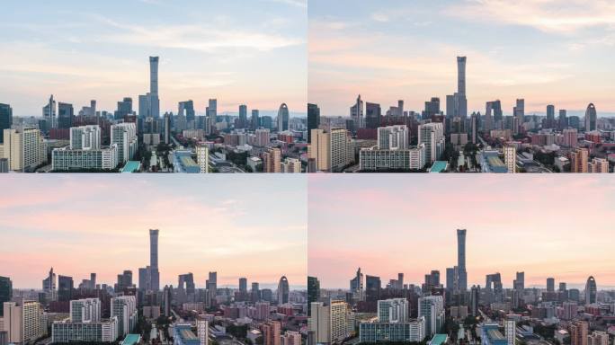 【原创】北京国贸CBD建筑日落城市天际线
