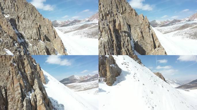 青海 岗什卡雪山 雪景 航拍 雪山