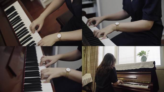 女孩子弹钢琴演奏