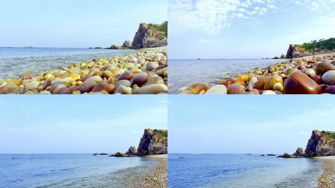 海滩鹅软石小清新 海浪 海水