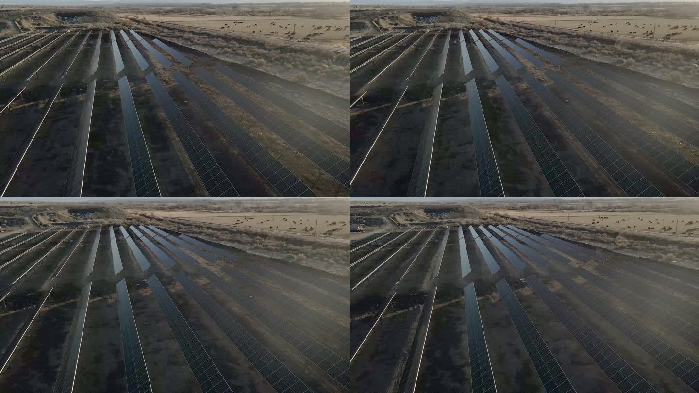 科罗拉多州西部德尔塔和蒙特罗斯之间的新太阳能收集站，空中无人机镜头