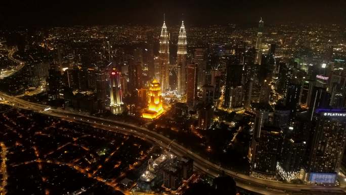 4K马来西亚吉隆坡城市夜景