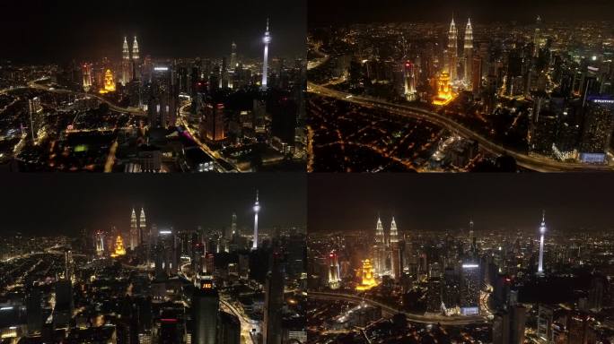 4K马来西亚吉隆坡城市夜景