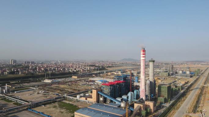 中国福建省一家化工厂的航拍视频