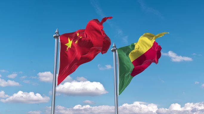 中国- 贝宁国旗