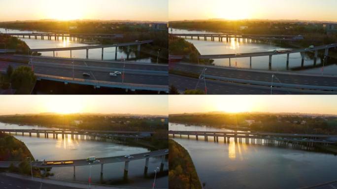 夕阳下的流亭桥