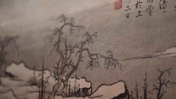 中国古代水墨画中国风水墨画特写