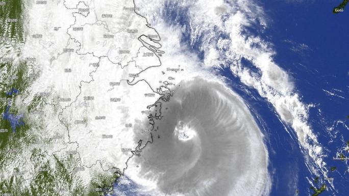 2022年第12号台风梅花登陆风云卫星图