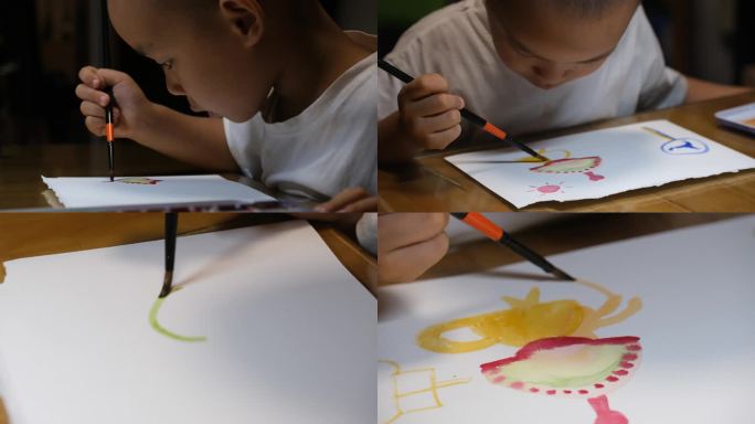 儿童画画水彩画儿童画
