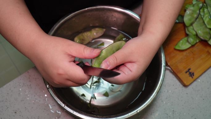 择油豆角处理豆角去纤维东北豆角