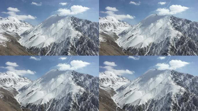 青海 岗什卡雪山 雪景 航拍 雪山