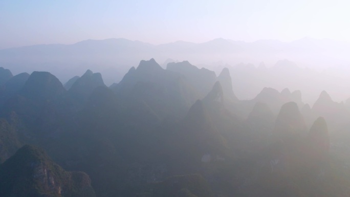 广西桂林阳朔下龙桂林山水航拍