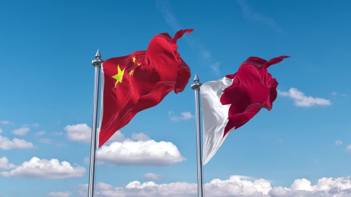 中国- 巴林Bahrain国旗